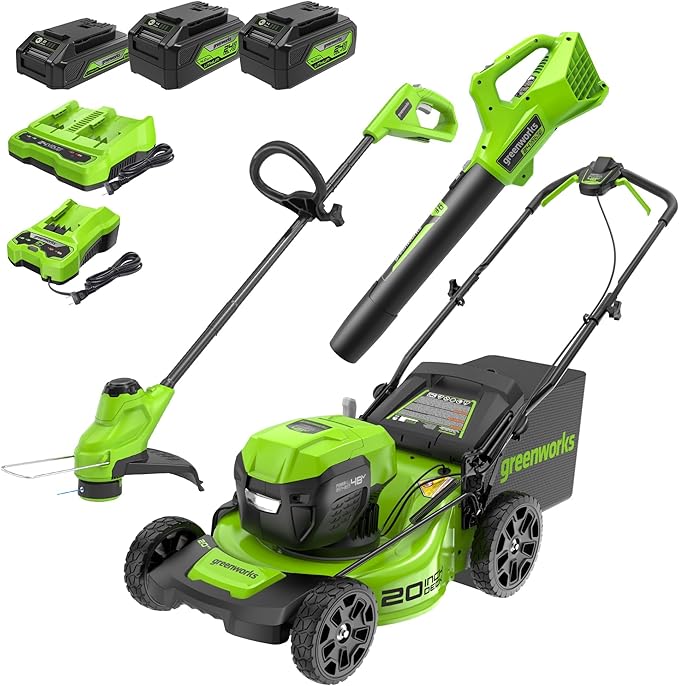 Greenworks 48V Electric Lawn Mower Combo Kit 20 inch