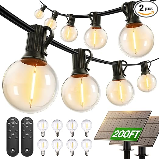 addlon 200ft Solar String Lights Outdoor Waterproof