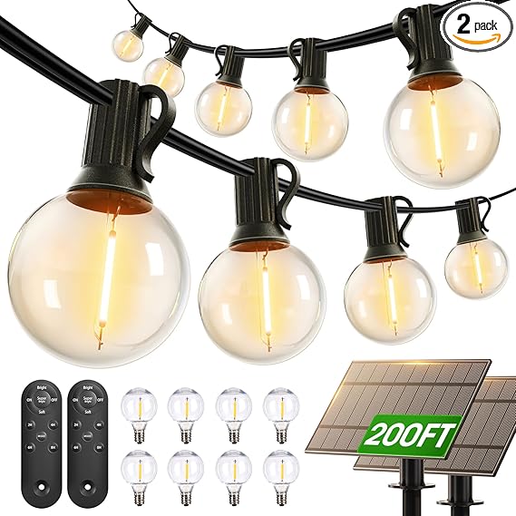 addlon 200ft Solar String Lights Outdoor Waterproof