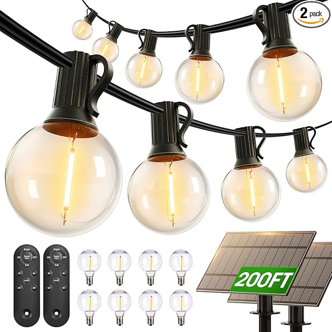 addlon 200ft Solar String Lights Outdoor Waterproof