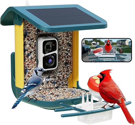 Smart Bird Feeder with Camera 2K Live Stream AI ID 1.8L