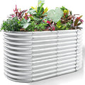 Land Guard 8x4x3 ft Oval Galvanized Raised Garden Bed