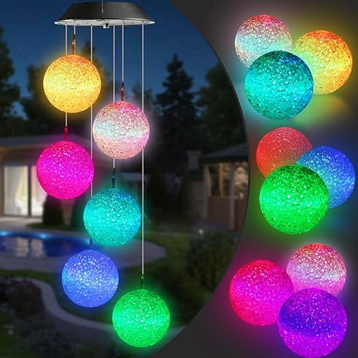 Toodour Solar Color Changing Ball Wind Chime LED