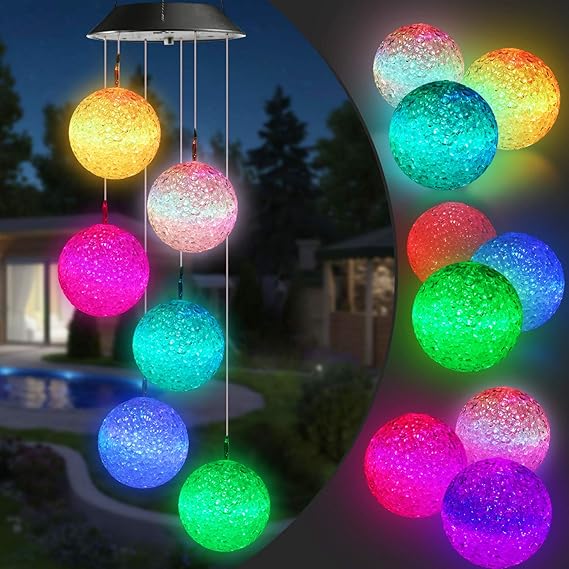 Toodour Solar Color Changing Ball Wind Chime LED