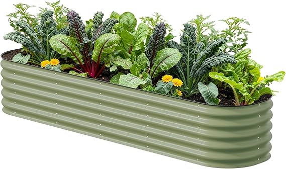Vego Garden 17" Tall 9-in-1 Metal Raised Bed 8x2 ft