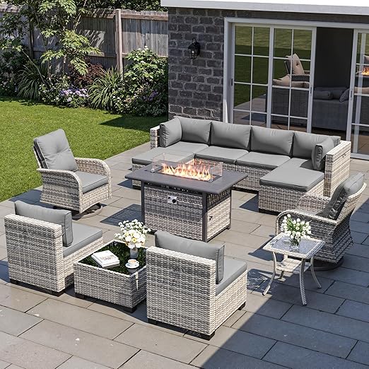 Sweecci 13-Piece Patio Furniture Set with Swivel