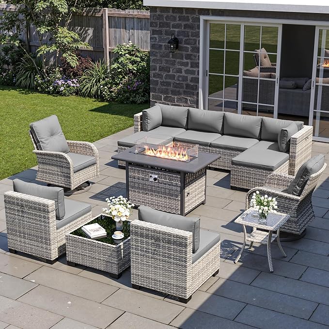 Sweecci 13-Piece Patio Furniture Set with Swivel
