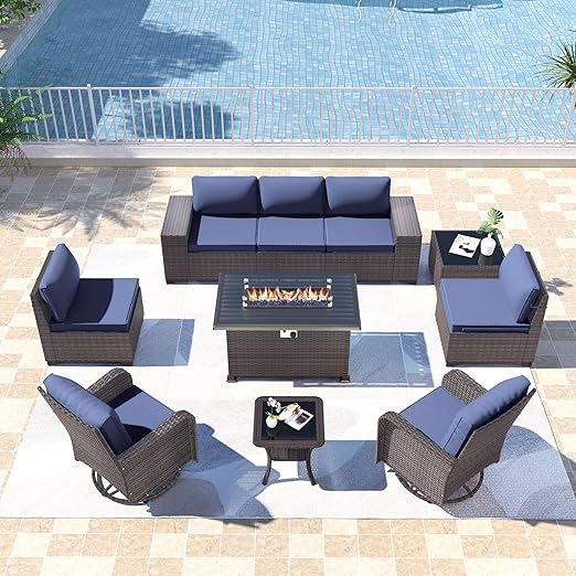 Kullavik 10-Piece PE Wicker Rattan Sectional