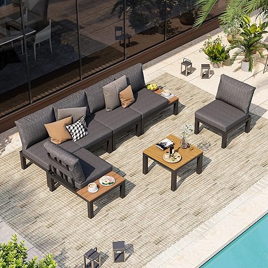 Oasbira Aluminum Modular Patio Furniture — 6 Seats